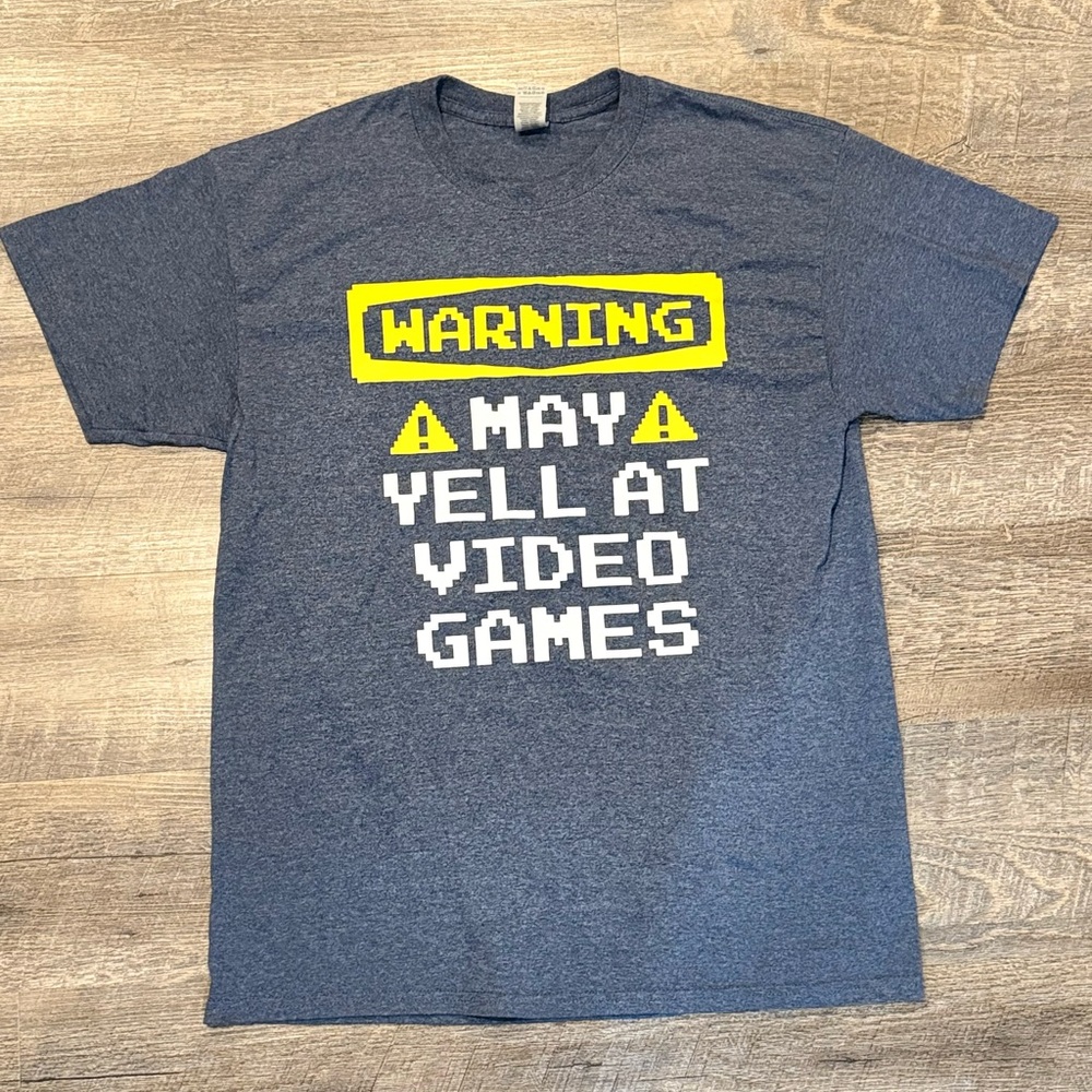 Funny Gamer T-Shirt Warning I May Yell at Video Games Graphic Tee